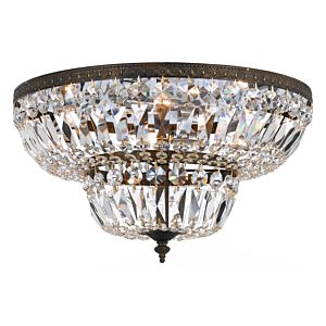 Crystorama 4 Light 18 Inch Ceiling Light in English Bronze with Clear Swarovski Strass Crystals