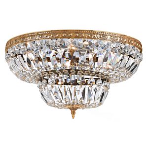 Crystorama 4 Light 18 Inch Ceiling Light in Olde Brass with Clear Hand Cut Crystals