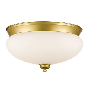 Z-Lite Amon 3-Light Flush Mount Ceiling Light In Satin Gold