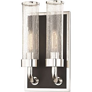 Hudson Valley Baldwin 2 Light 14 Inch Wall Sconce in Polished Nickel