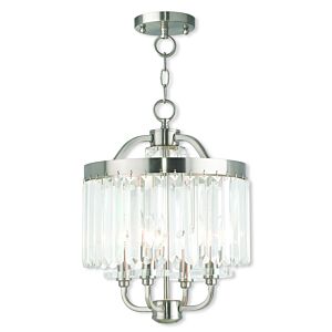 Ashton 4-Light Mini Chandelier with Ceiling Mount in Brushed Nickel