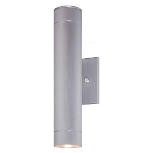 The Great Outdoors Skyline 2 Light 15 Inch Outdoor Wall Light in Brushed Aluminum