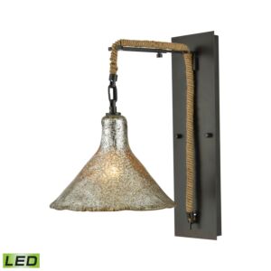 Hand Formed Glass 1-Light LED Wall Sconce in Oil Rubbed Bronze