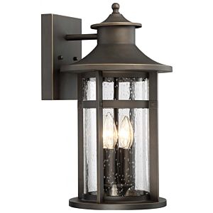 The Great Outdoors Highland Ridge 4 Light 21 Inch Outdoor Wall Light in Oil Rubbed Bronze with Gold High