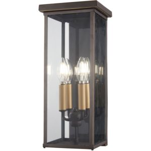 The Great Outdoors Casway 4 Light 17 Inch Outdoor Wall Light in Oil Rubbed Bronze with Gold High