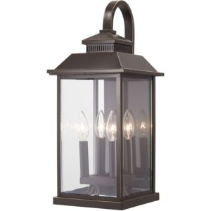 The Great Outdoors Miner'S Loft 4 Light 21 Inch Outdoor Wall Light in Oil Rubbed Bronze with Gold High