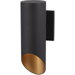 The Great Outdoors Pineview Slope 13 Inch Outdoor Wall Light in Black with Gold