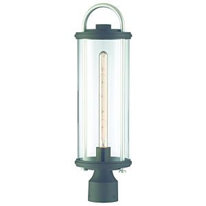 The Great Outdoors Keyser 22 Inch Outdoor Post Light in Black with Silver Accent