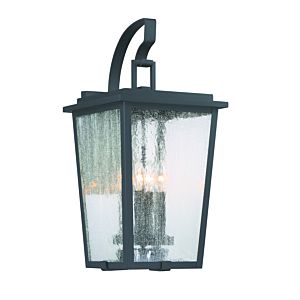 The Great Outdoors Cantebury 4 Light 23 Inch Outdoor Wall Light in Black with Gold