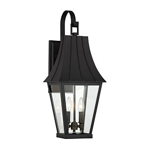 The Great Outdoors Chateau Grande 2 Light Outdoor Wall Light in Coal With Gold