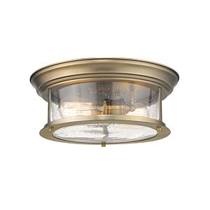 Z-Lite Sonna 2-Light Flush Mount Ceiling Light In Heritage Brass