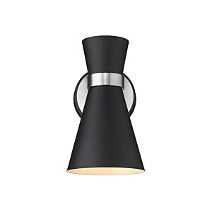 Z-Lite Soriano 1-Light Wall Sconce In Matte Black With Brushed Nickel