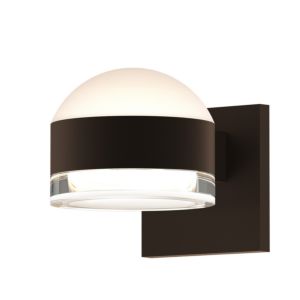Sonneman REALS 2 Light Clear Acrylic LED Wall Sconce in Textured Bronze