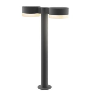 Sonneman REALS 22 Inch 2 Light Frosted White LED Bollard in Textured Gray