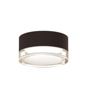 Sonneman REALS 5 Inch Clear Acrylic LED Flush Mount in Textured Bronze