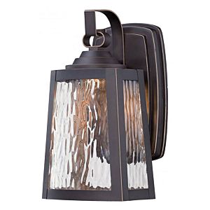 The Great Outdoors Talera 11 Inch Outdoor Wall Light in Oil Rubbed Bronze with Gold Highlights