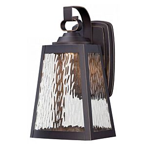 The Great Outdoors Talera 13 Inch Outdoor Wall Light in Oil Rubbed Bronze with Gold Highlights
