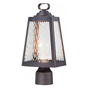 The Great Outdoors Talera 15 Inch Outdoor Post Light in Oil Rubbed Bronze with Gold Highlights