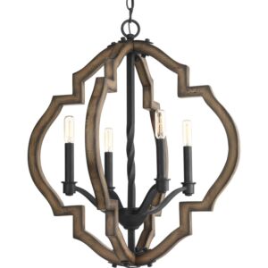 Spicewood 4-Light Chandelier in Gilded Iron