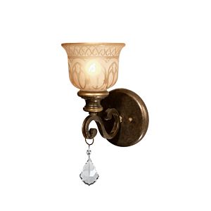 Crystorama Norwalk 14 Inch Wall Sconce in Bronze Umber with Clear Hand Cut Crystals