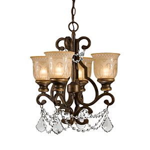 Crystorama Norwalk 4 Light 21 Inch Mini Chandelier in Bronze Umber with Clear Hand Cut Crystals