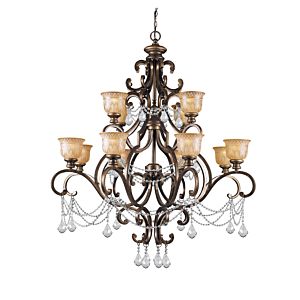 Crystorama Norwalk 12 Light 54 Inch Traditional Chandelier in Bronze Umber with Clear Italian Crystals