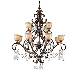 Crystorama Norwalk 12 Light 54 Inch Traditional Chandelier in Bronze Umber with Clear Hand Cut Crystals