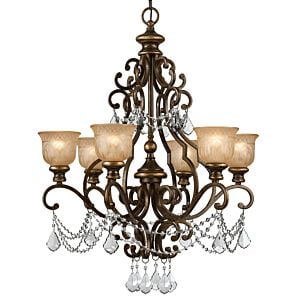 Crystorama Norwalk 6 Light 32 Inch Traditional Chandelier in Bronze Umber with Clear Italian Crystals