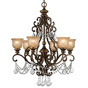 Crystorama Norwalk 6 Light 32 Inch Traditional Chandelier in Bronze Umber with Clear Swarovski Strass Crystals