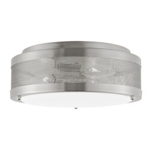 Vander 3-Light LED Flushmount Ceiling Light in Brushed Nickel