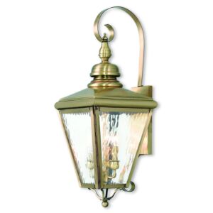 Cambridge 3-Light Outdoor Wall Lantern in Antique Brass