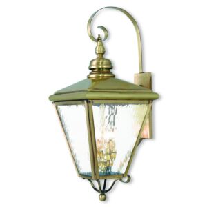 Cambridge 4-Light Outdoor Wall Lantern in Antique Brass