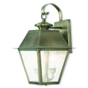 Mansfield 2-Light Outdoor Wall Lantern in Vintage Pewter