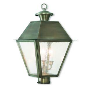 Mansfield 3-Light Post-Top Lanterm in Vintage Pewter