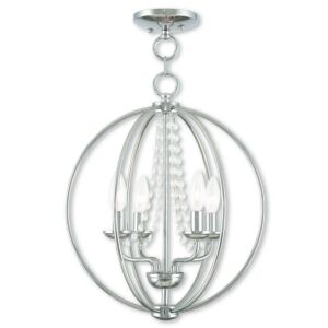 Arabella 4-Light Mini Chandelier with Ceiling Mount in Polished Chrome