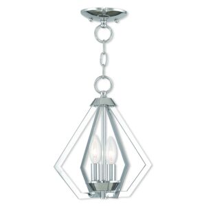 Prism 2-Light Mini Chandelier with Ceiling Mount in Polished Chrome