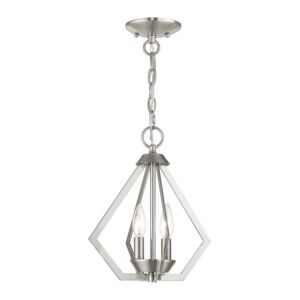 Prism 2-Light Mini Chandelier with Ceiling Mount in Brushed Nickel