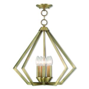 Prism 5-Light Chandelier in Antique Brass