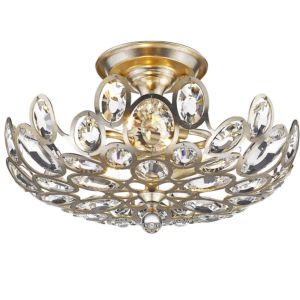 Crystorama Sterling 3 Light 16 Inch Ceiling Light in Distressed Twilight with Hand Cut Crystal Crystals