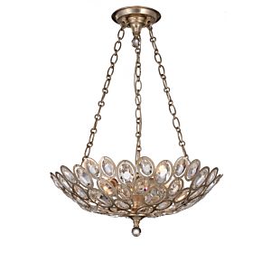 Crystorama Sterling 3 Light 12 Inch Transitional Chandelier in Distressed Twilight with Hand Cut Crystal Crystals