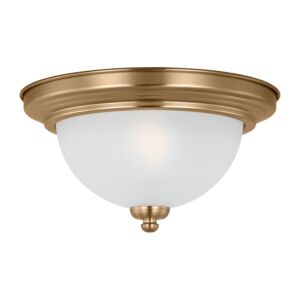 Geary 1-Light Flush Mount Ceiling Light in Satin Brass