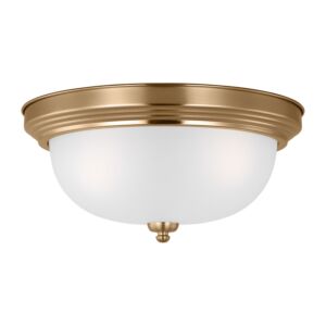 Geary 3-Light Flush Mount Ceiling Light in Satin Brass