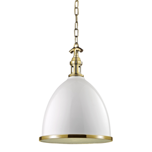  Viceroy Mini Pendant in White and Aged Brass