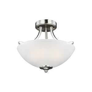 Geary 2-Light Semi-Flush Convertible Pendant in Brushed Nickel