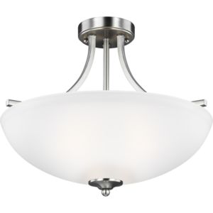 Generation Lighting Geary 3-Light Ceiling Light in Brushed Nickel