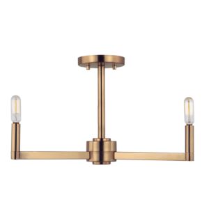 Fullton 3-Light LED Semi-Flush Ceiling Light in Satin Brass