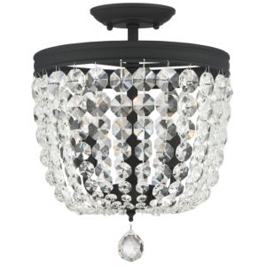  Archer Ceiling Light in Black Forged with Swarovski Spectra Crystal Crystals