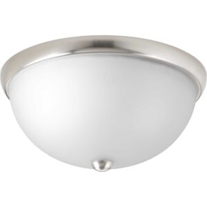 Etched Glass Dome 2-Light Flush Mount in Brushed Nickel