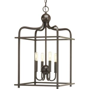 Assembly Hall 4-Light Foyer Pendant in Antique Bronze
