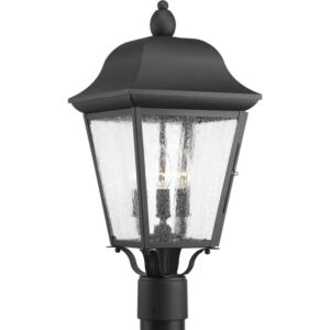 Kiawah 3-Light Post Lantern in Black